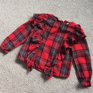 Plaid Zara Girl ruffle shirt